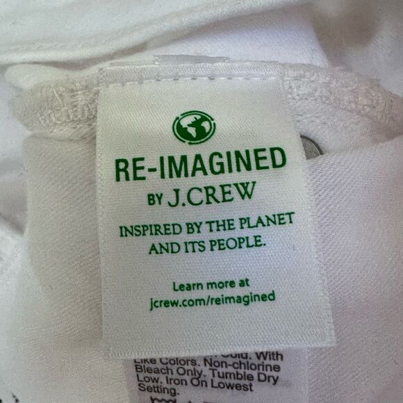 J. Crew 9" demi-boot crop jean in white wash raw hem size 31 - Picture 10 of 13